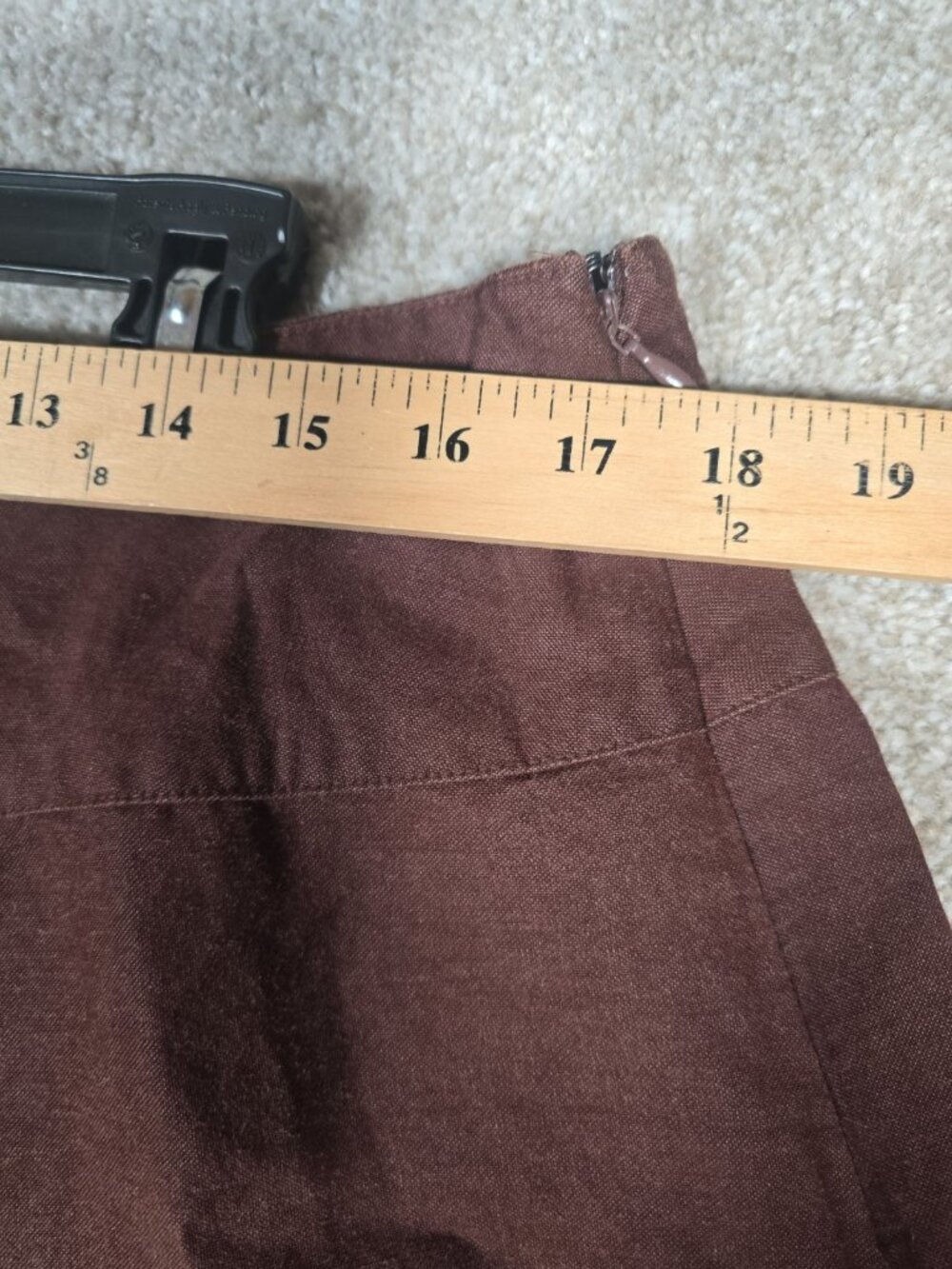 Dressbarn Brown Linen Blend A-Line Skirt Embroidered Sequin Boho Lined Women 16 - Picture 12 of 12
